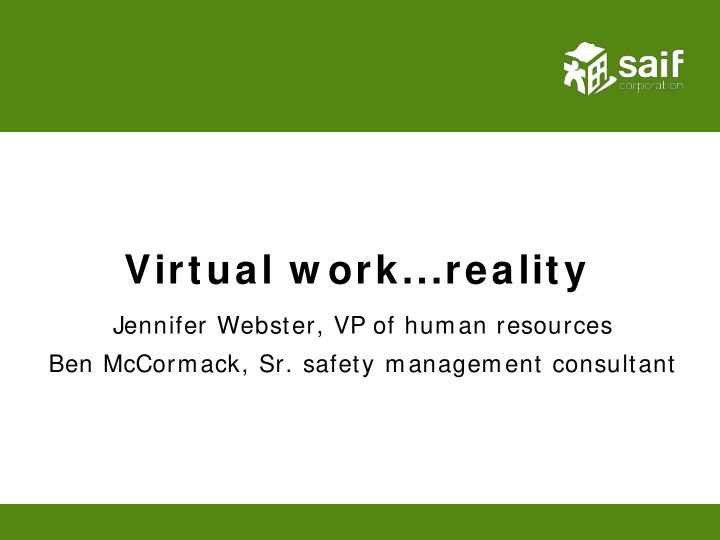 virtual w ork reality