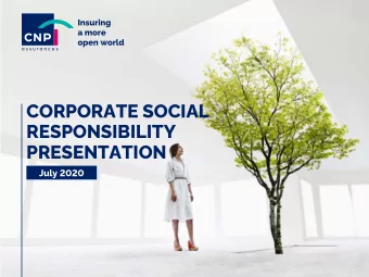 RESPONSIBILITY  PRESENTATION  July 2020  CNP Assurances - CSR Presentation - July 2020  Disclaimer