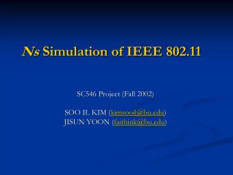 Ns  SC546 Project (Fall 2002)  SC546 Project (Fall 2002)  SOO IL KIM (kimsooil@bu.edu