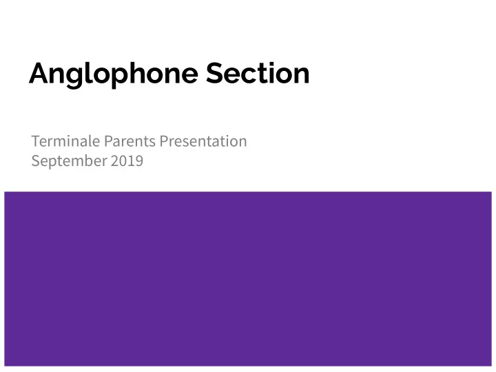 anglophone section
