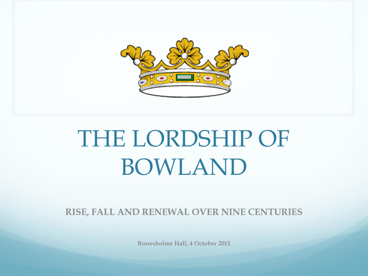 the lordship of bowland