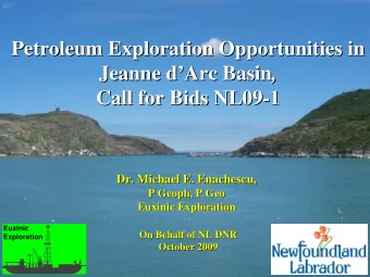 Petroleum Exploration Opportunities in  Petroleum Exploration Opportunities in  Jeanne d  Arc