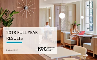 RESULTS  6 March 2019 2018 Full Year Results  6 March 2019  1  Caution statement  No