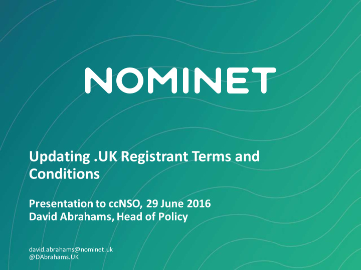 updating uk registrant terms and conditions