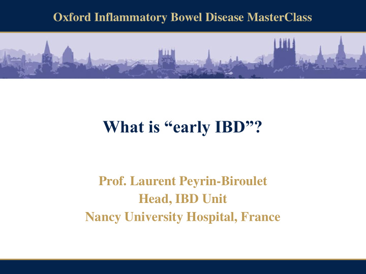 what is early ibd
