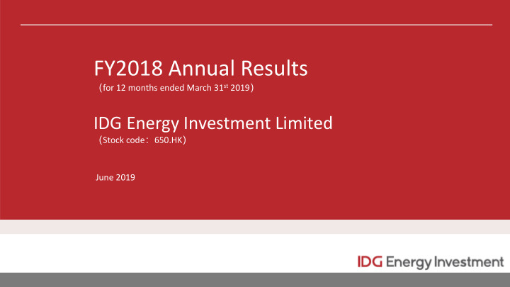 fy2018 annual results