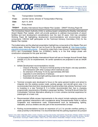 To:  Transportation Committee  From:  Jennifer Carrier, Director of Transportation Planning  Date: