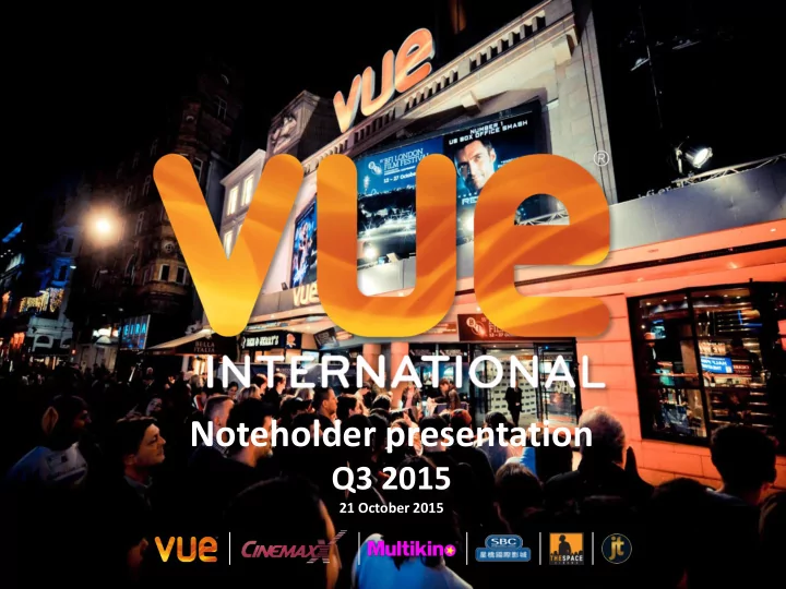 noteholder presentation