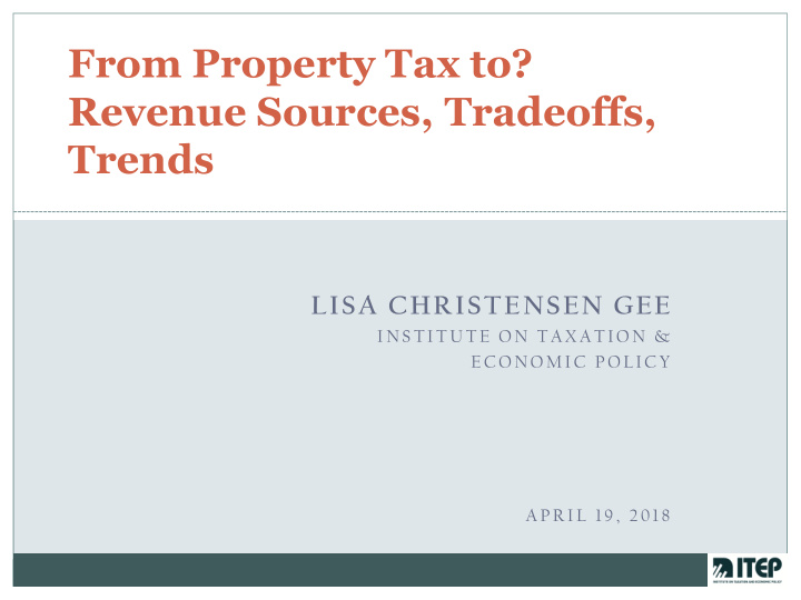from property tax to revenue sources tradeoffs trends