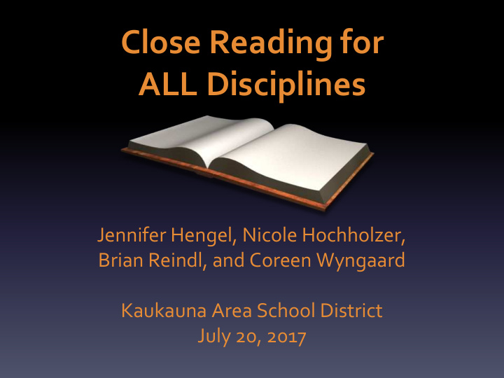 close reading for all disciplines