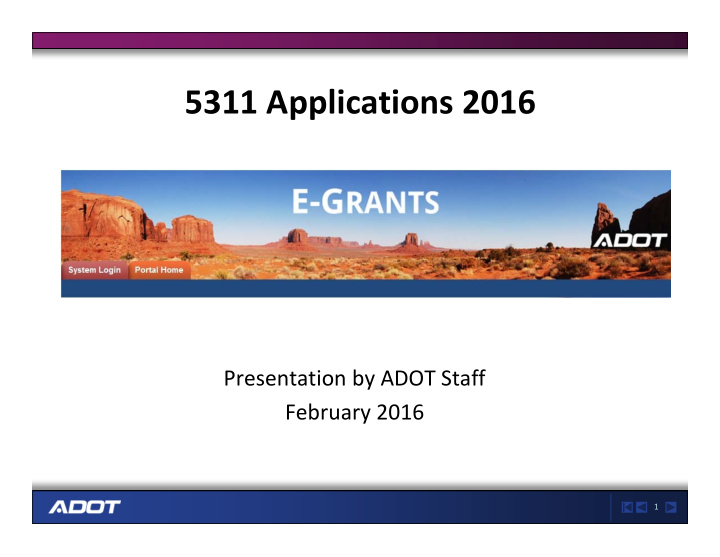 5311 applications 2016