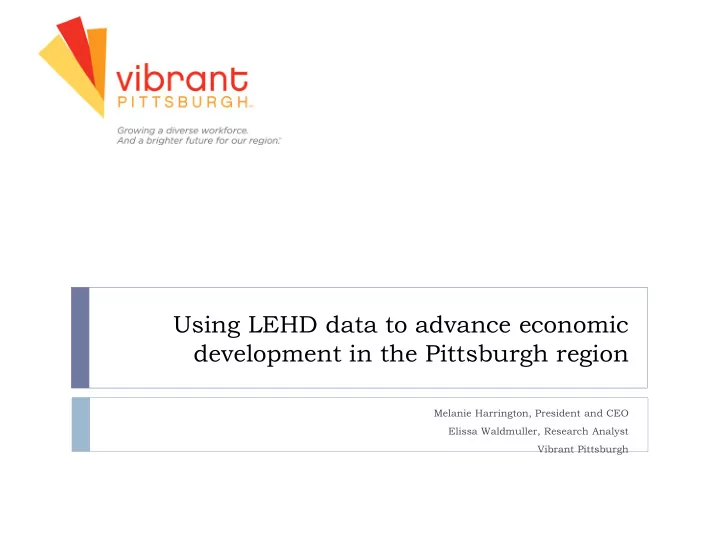 using lehd data to advance economic development in the