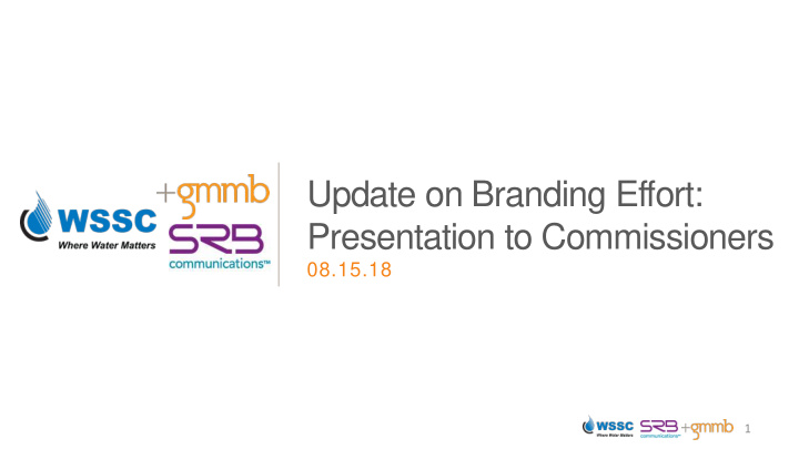 update on branding effort presentation to commissioners