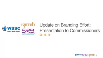 Update on Branding Effort:  Presentation to Commissioners  08.15.18  1 + Objectives + Process