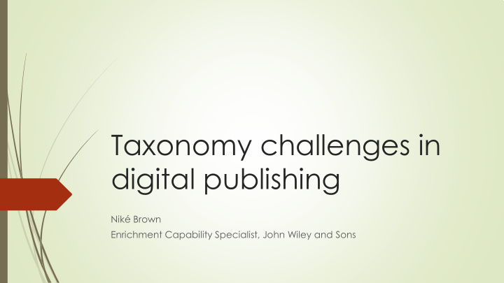 taxonomy challenges in digital publishing