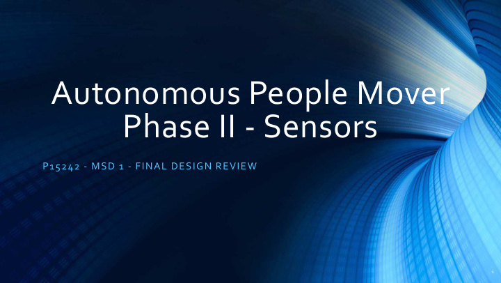 autonomous people mover phase ii sensors