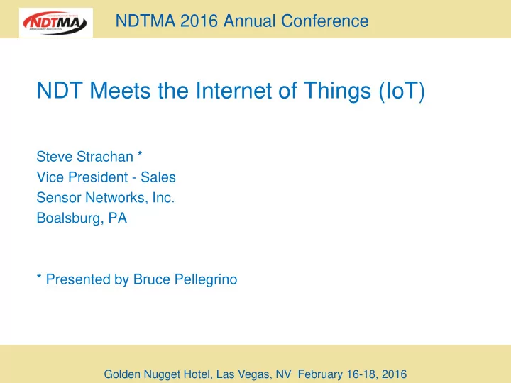 ndt meets the internet of things iot