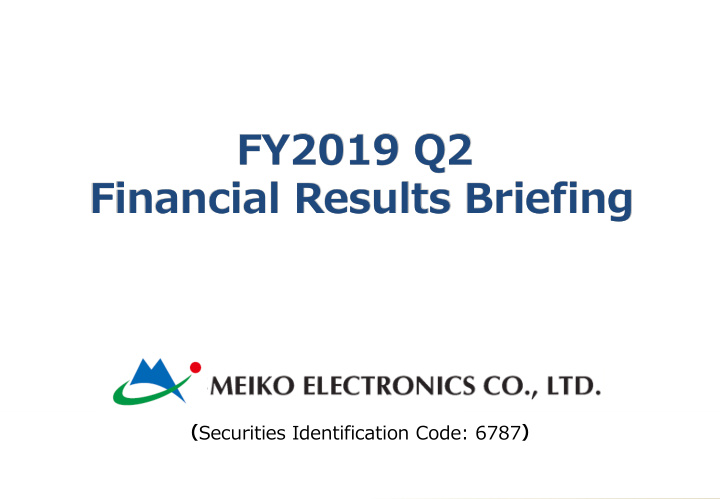 fy2019 q2 financial results briefing