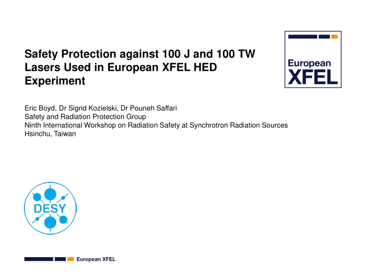 safety protection against 100 j and 100 tw lasers used in