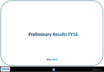 1  11/05/2016 18:35  Strong recovery in Q4 post cyber attack  Lowest ever churn  Flat net