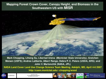 Southwestern US with MISR  Mark Chopping, Lihong Su, Libertad Urena  (Montclair State University),