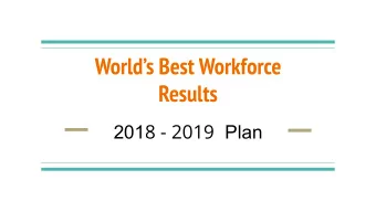 Worlds Best Workforce  Results 201 8 - 2019 Plan  Mission and Vision  Our Mission  What is