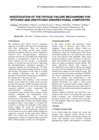 INVESTIGATION OF THE FATIGUE FAILURE MECHANISMS FOR  STITCHED AND UNSTITCHED UNIDIRECTIONAL