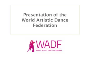 The WADF support and develop the Artistic Dancing in the World!  Solo Dance Competitions