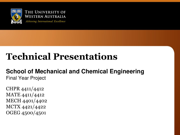 technical presentations