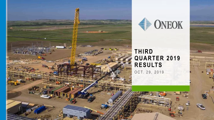third quarter 2019 results