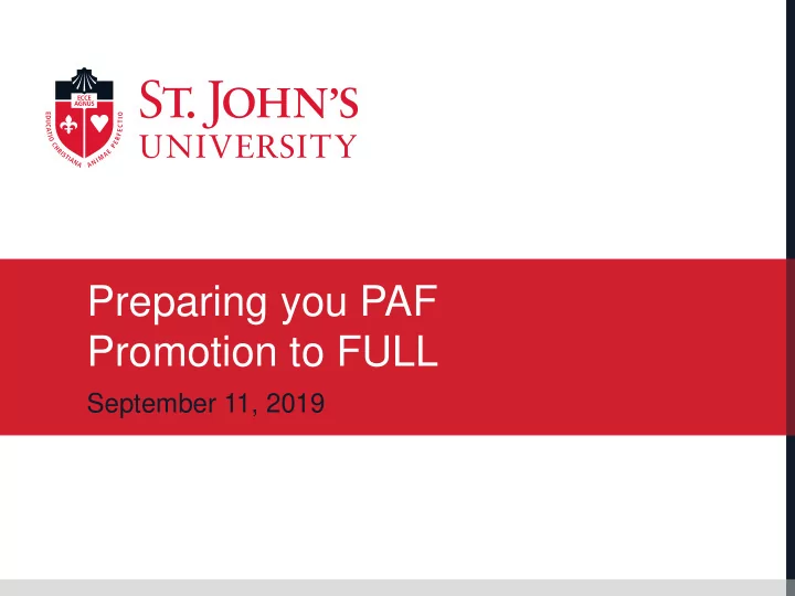 preparing you paf promotion to full