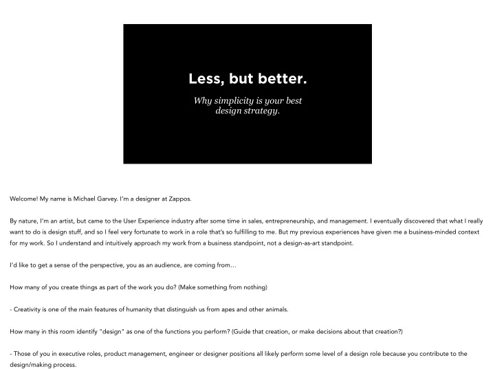 less but better
