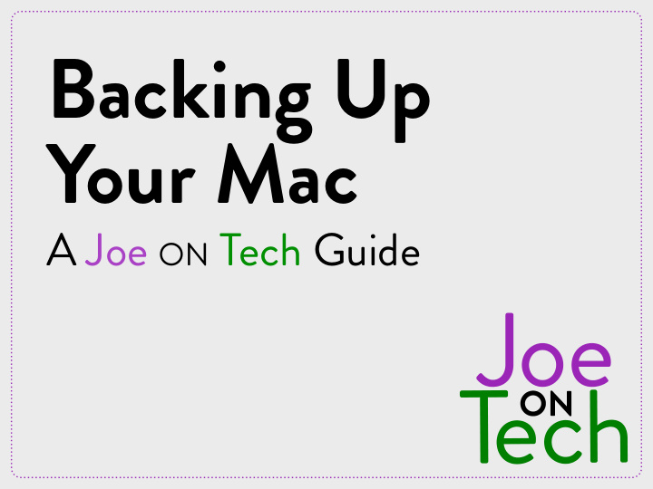 backing up your mac