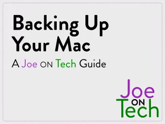 Backing Up   Your Mac A Joe ON Tech Guide  Backup Basics  Your Mac contains valuable and perhaps
