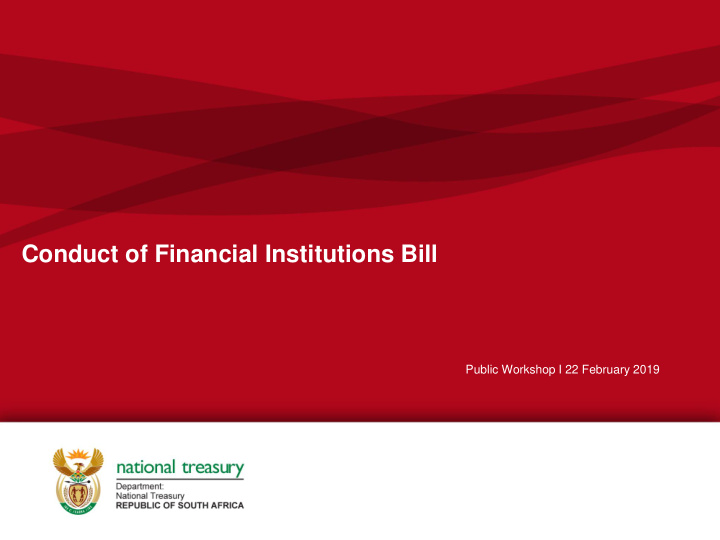 conduct of financial institutions bill