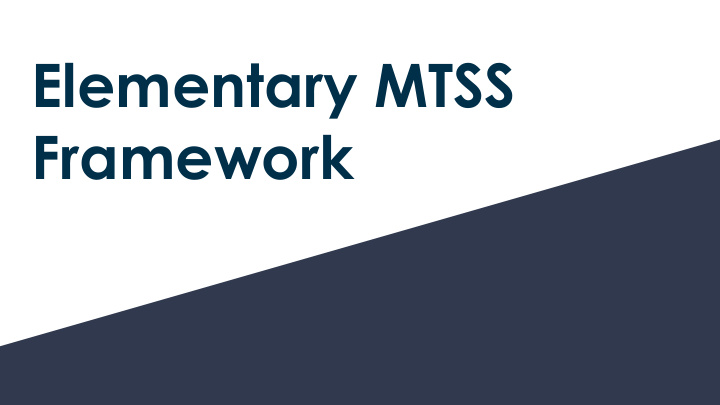 elementary mtss framework