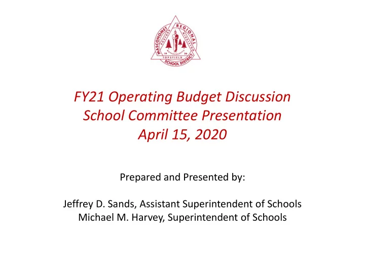 school committee presentation