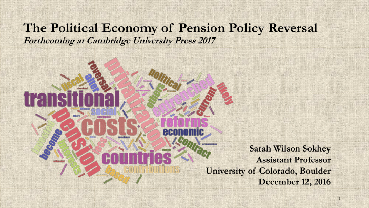 the political economy of pension policy reversal