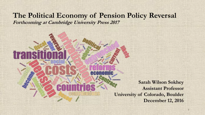 the political economy of pension policy reversal