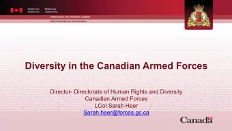 Diversity in the Canadian Armed Forces  Director- Directorate of Human Rights and Diversity