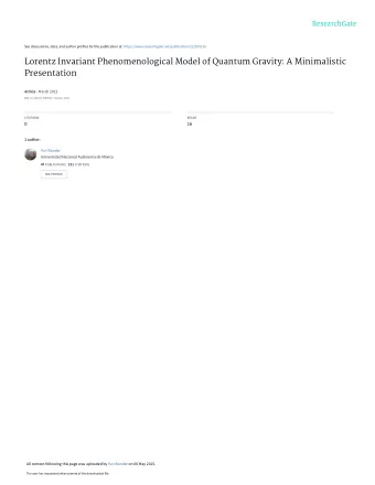Lorentz Invariant Phenomenological Model of Quantum Gravity: A Minimalistic  Presentation Article