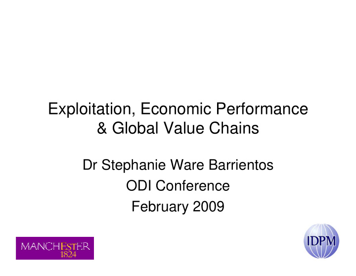 exploitation economic performance global value chains