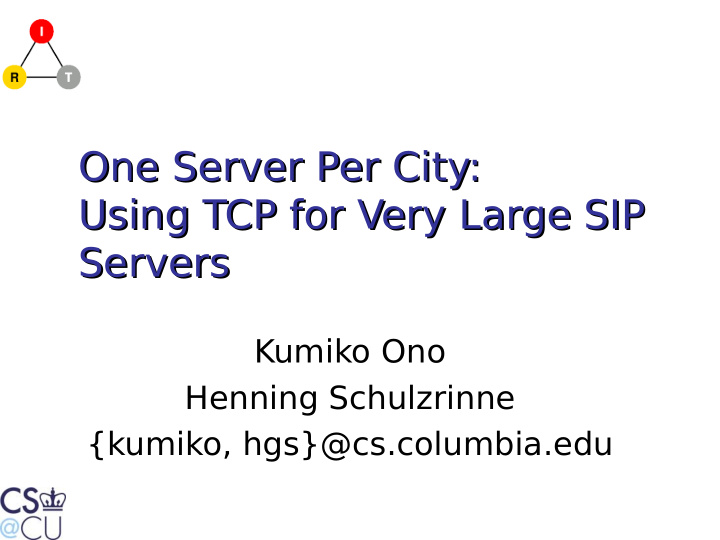one server per city one server per city using tcp for