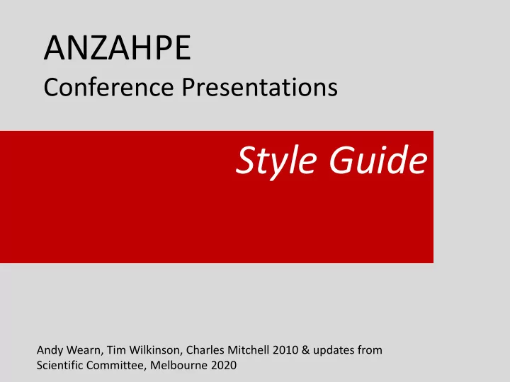 style guide