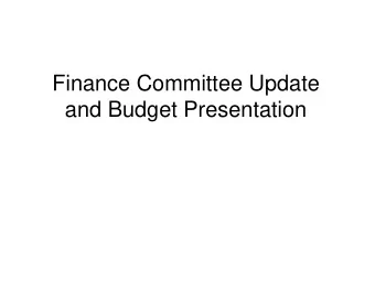 Finance Committee Update  and Budget Presentation  TlaAmin Forestry Revenue  For future