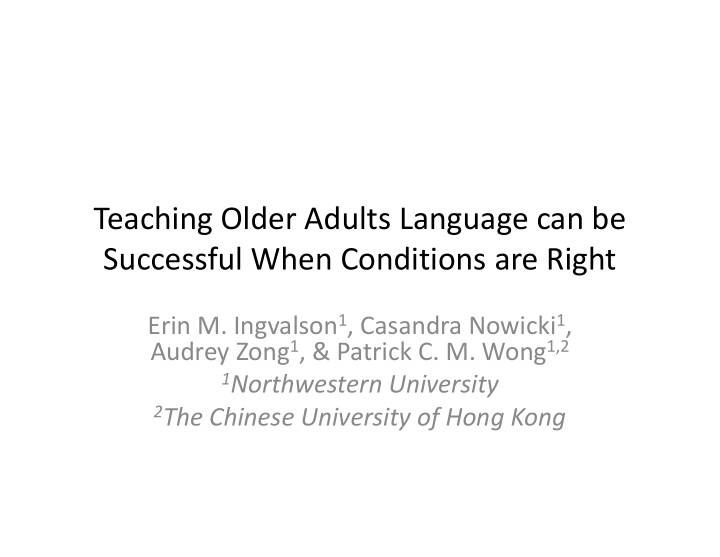 teaching older adults language can be successful when