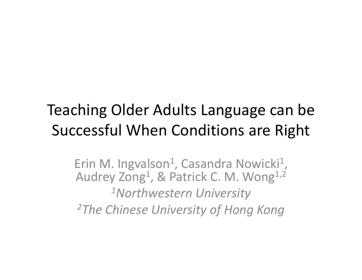 teaching older adults language can be successful when