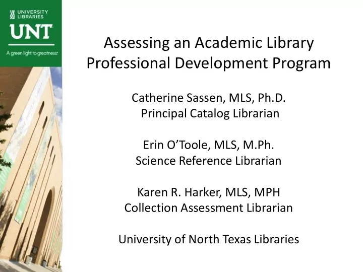 assessing an academic library professional development