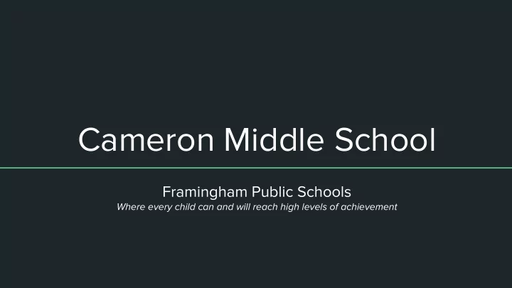 cameron middle school