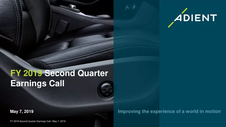 fy 2019 second quarter